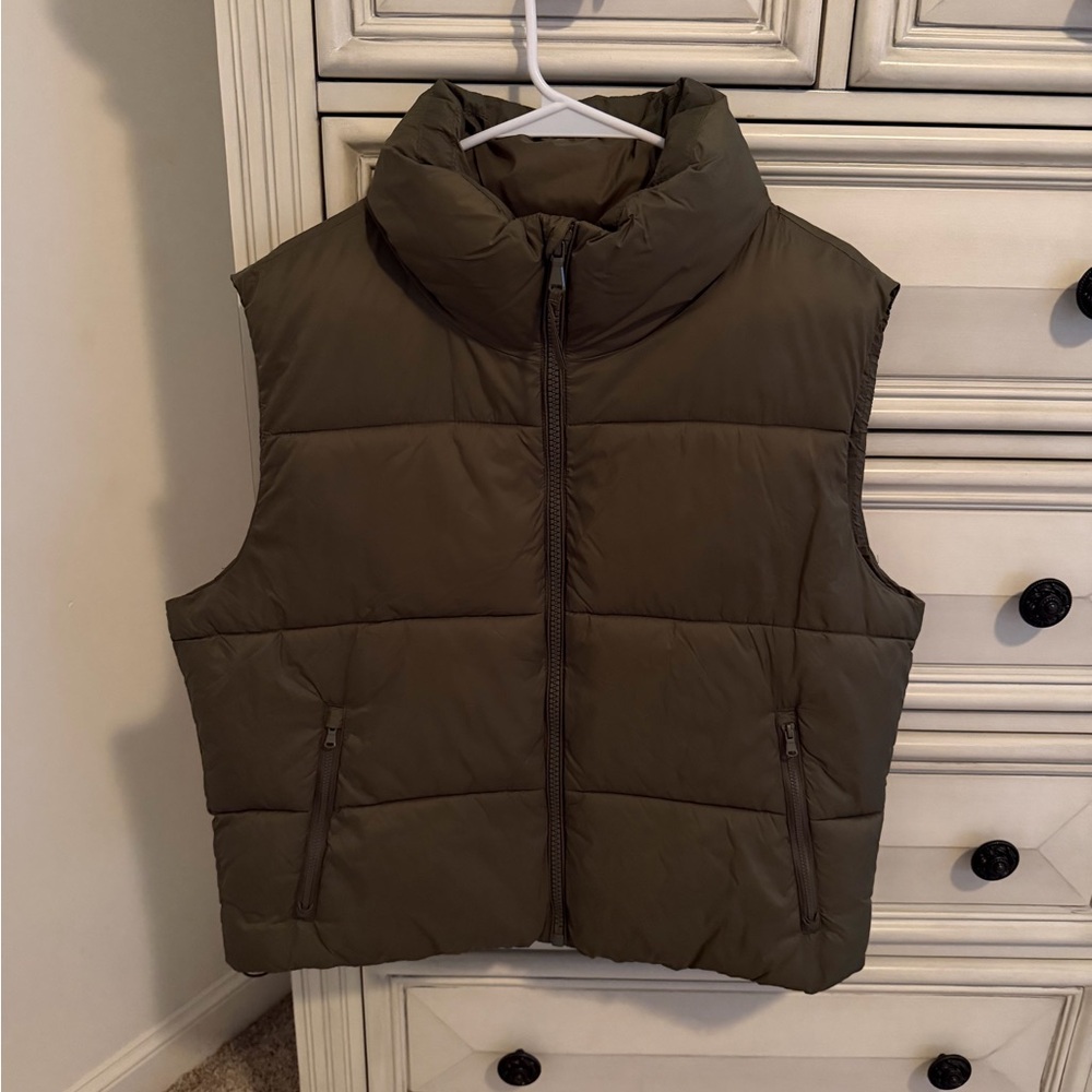 Old Navy Olive Puffer Vest